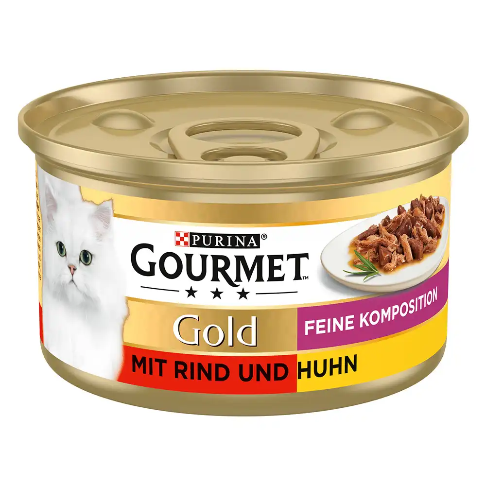 Gourmet Gold Composición Fina 12 x 85 g - Ternera y Pollo