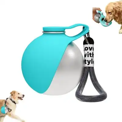 HausPets Botella agua perros acero inoxidable 285 ml rebosadero cuenco - Azul - HausPets - Comparador de precios