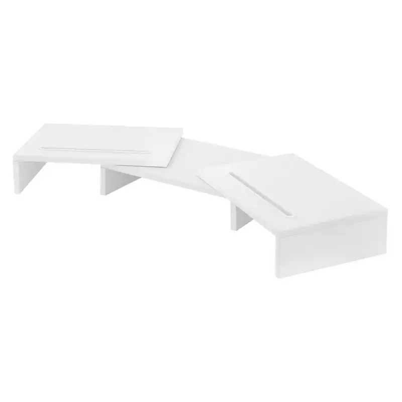 Ml-Design Soporte para Monitor Doble 110x27x10,5cm Madera Blanca