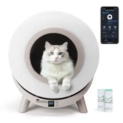 Nobleza Cat Litter Box Arenero Autolimpiable Inteligente para Gatos SL01 - Blanco 80L - NOBLEZA - Comparador de precios