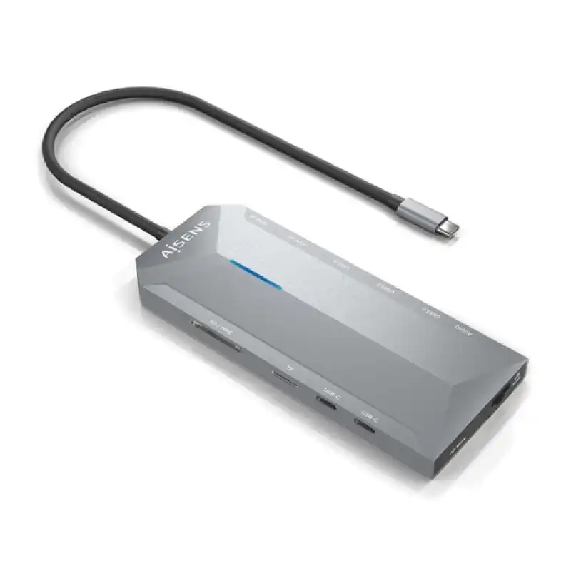 Aisens Conversor USB-C Dock 12 En 1 Gris