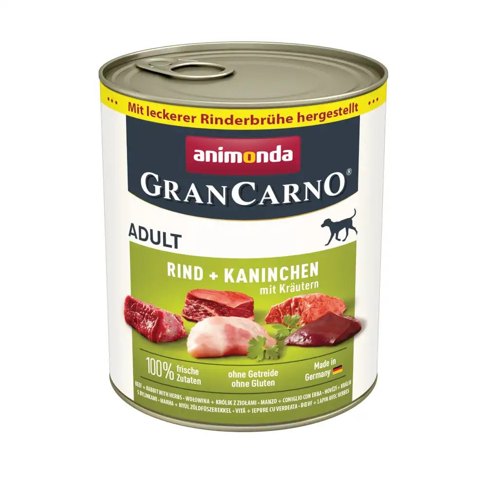animonda GranCarno Original Adult 6 x 800 g - Vacuno y conejo con hierbas