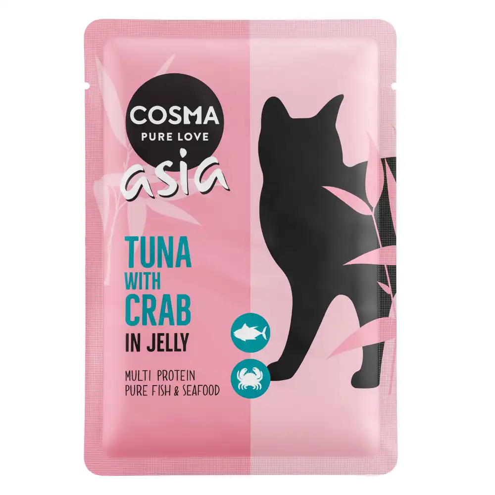 Cosma Asia 6 x 100 g en bolsitas para gatos - Atún con cangrejo - Cosma - Comparador de precios