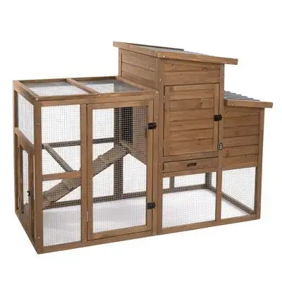 Gallinero de madera TIAKI Ranch (opcionalmente extensible) - Gallinero con reciento abierto integrado: 156 x 79,5 x 116,3 cm (L x An x Al) - TIAKI - Comparador de precios