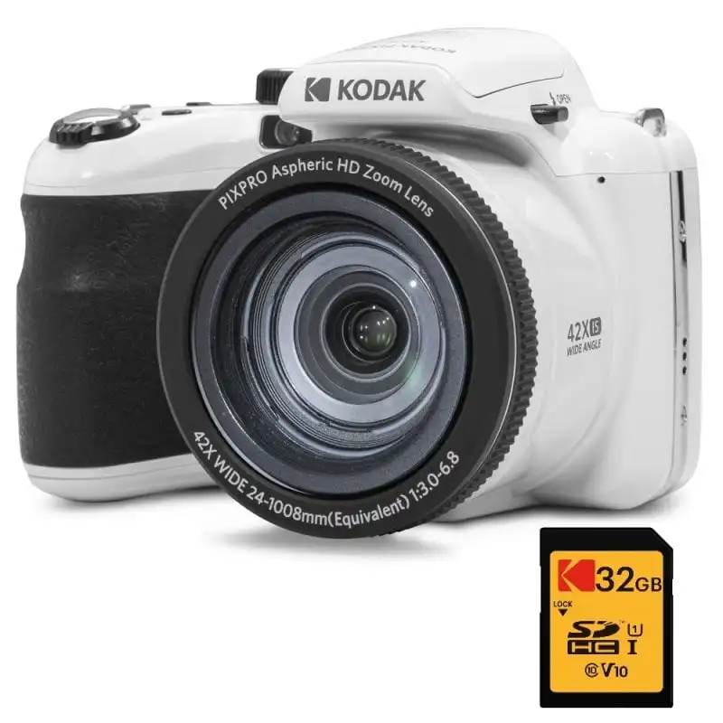 Kodak Pack Pixpro Astro Zoom AZ425 Cámara Digital Bridge Blanca + Tarjeta Ultra High Speed U1 32GB SDHC