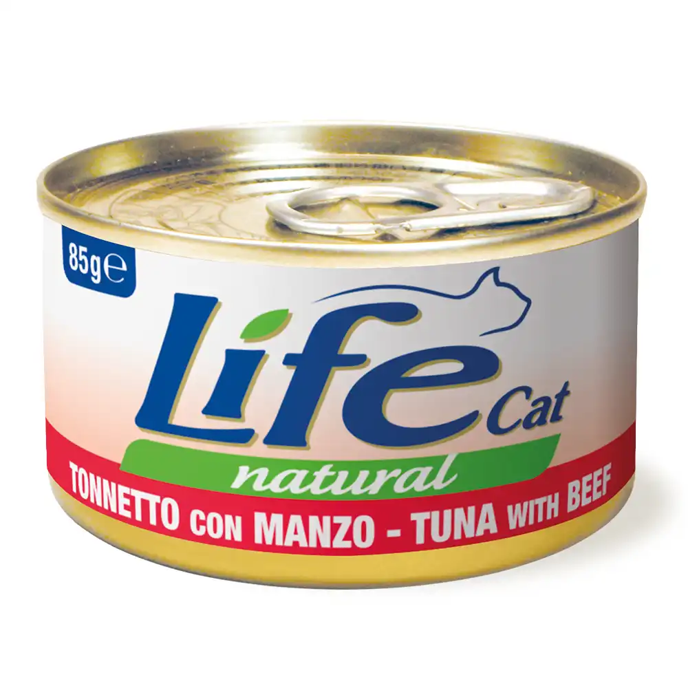 LifeCat Natural Adult comida húmeda para gatos 6 x 85 g - Atún con ternera
