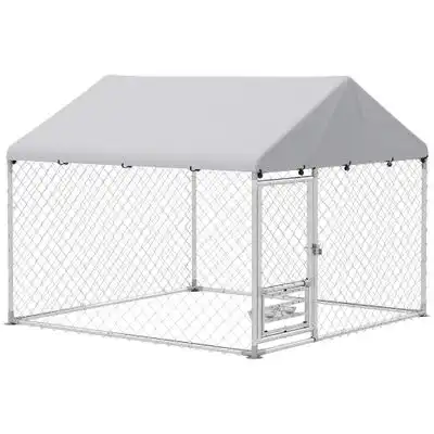 PawHut Perrera Exterior 200x200x154 cm Plata - 1 Article - PawHut - Comparador de precios
