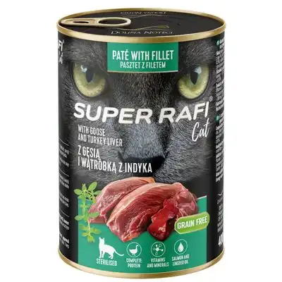 Super Rafi Sterilised Cat 12 x 400 g - Ganso e hígado de pavo - Rafi - Comparador de precios