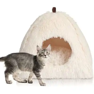FurryFusion Cama para gatos con cojín y almohada suave - 1 pieza - Furry Fusion - Comparador de precios