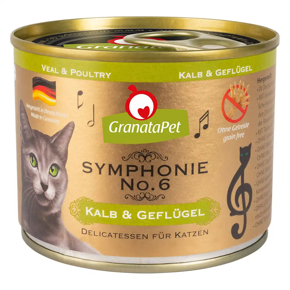 GranataPet Symphonie 6 x 200 g - Ternera y ave