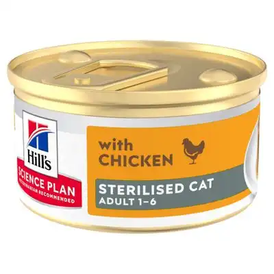 Hill's Science Plan Adult Sterilised Mousse - Pollo (12 x 85 g) - Hill's Science Plan - Comparador de precios