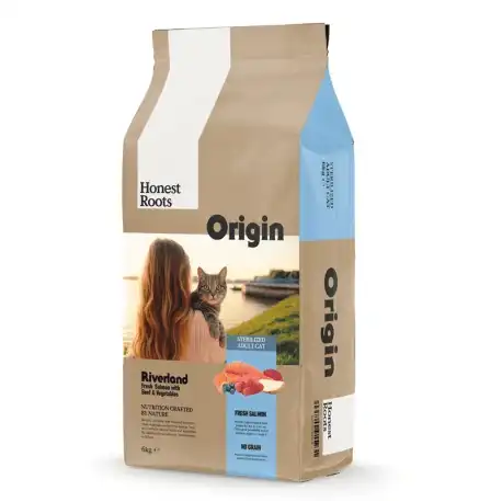 Honest Roots Origin Riverland Pienso Natural Para Gatos Esterilizados con Salmón y Vacuno, 6 Kg - Honest Roots - Comparador de precios