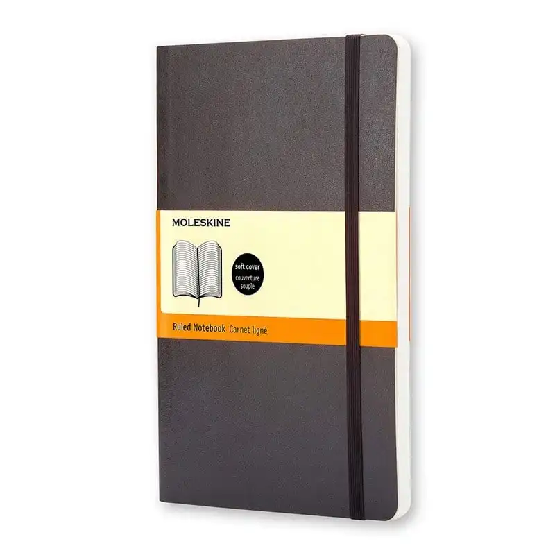 Moleskine Classic Cuaderno A5 192 Hojas Páginas Rayadas Tapa Blanda Negro