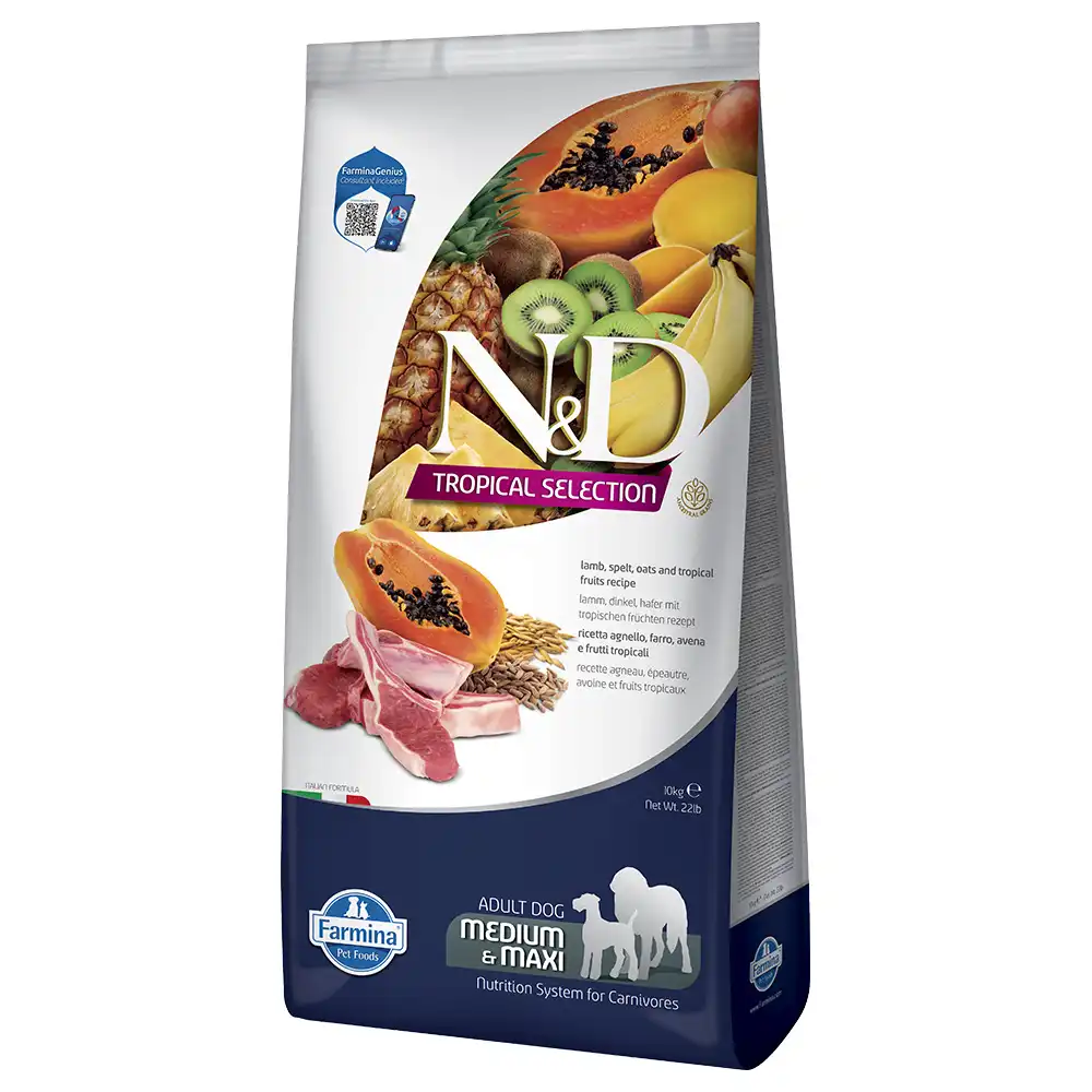 N&D Dog Tropical Selection Adult Medium/Maxi con cordero - 10 kg - N&D Dog Tropical - Comparador de precios