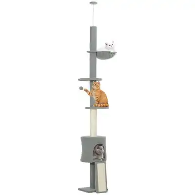 PawHut rascador 30x25x240 cm Gris Claro - 1 Article - PawHut - Comparador de precios
