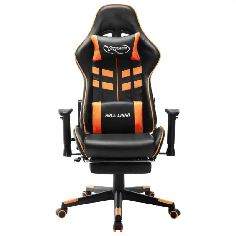 VidaXL Soul Silla Gaming con Altura Regulable Y Reposapiés Negro/Naranja