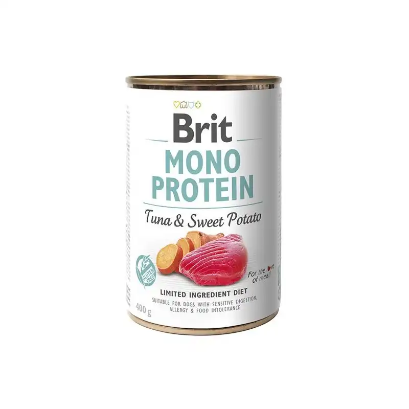 Brit mono protein atun y con patata latas para perro, Unidades 6 x 400 Gr