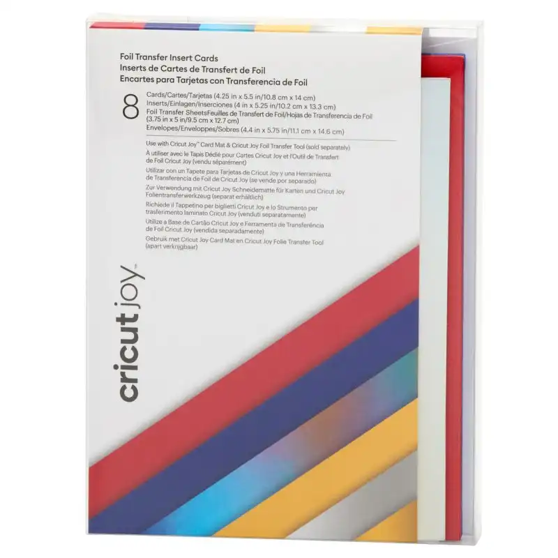 Cricut Joy A2 Tarjetas Insertables Foil Transfer 8 Unidades