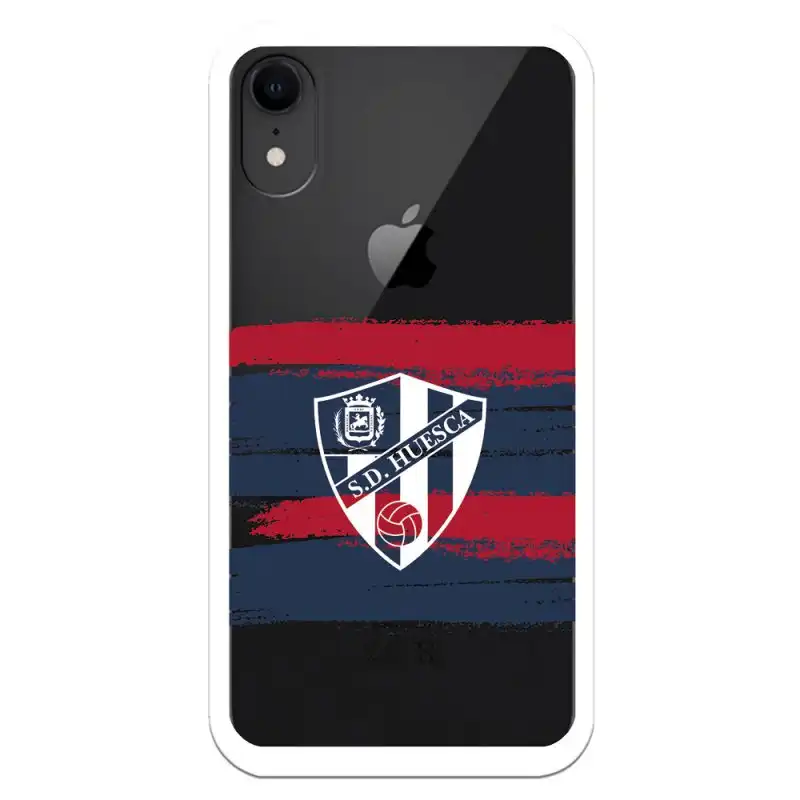 Funda Licencia Oficial SD Huesca Rayas Transparente para iPhone XR