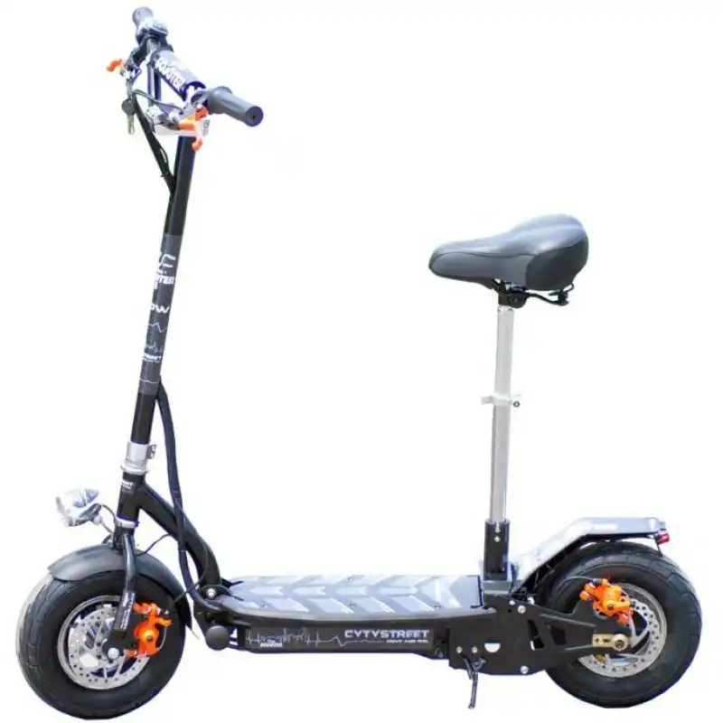 Gran Scooter Citystreet Patinete Eléctrico 9" con Sillín Desmontable Negro