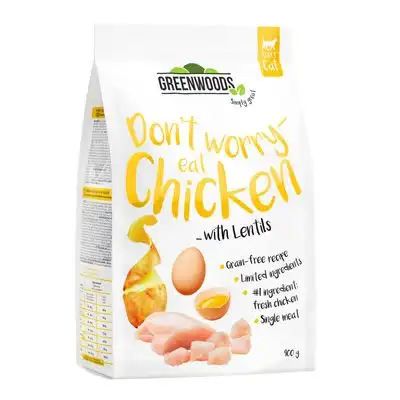 Greenwoods 400 g pienso para gatos ¡a precio especial! - Pollo con lentejas, patatas y huevo - Greenwoods - Comparador de precios