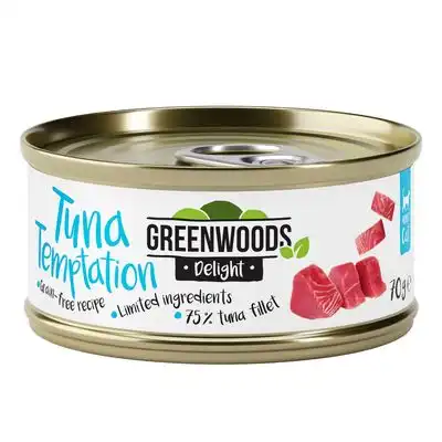Greenwoods Delight filete de atún en latas para gatos - 6 x 70 g - Greenwoods - Comparador de precios