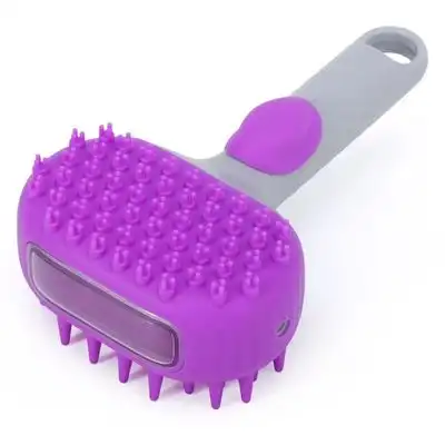 IntiMeg Cepillo de baño de silicona para perros - Gris violeta - IntiMeg - Comparador de precios