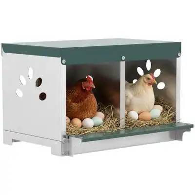 PawHut Ponedero para Gallina 54.5x42.5x35.5 cm Plateado - 1 Article - PawHut - Comparador de precios