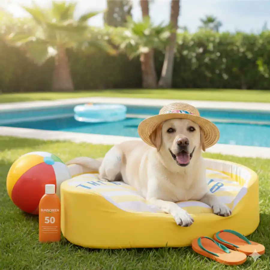 Summer Vibes Cama Refrescante Rayas Amarillo para perros - S (56 x 45 x 13 cm) - Summer Vibes - Comparador de precios