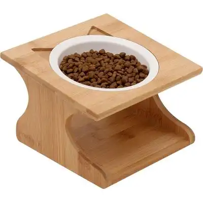 UAMLY Comedero elevado para gatos con marco de bambú - 250 ml - Uamly - Comparador de precios