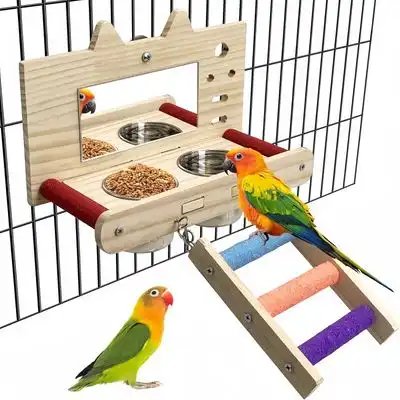 ZooVenture Espejo de juguete anti-mordeduras con percha para pájaros - Espejo de juguete con escalera - Zooventure - Comparador de precios