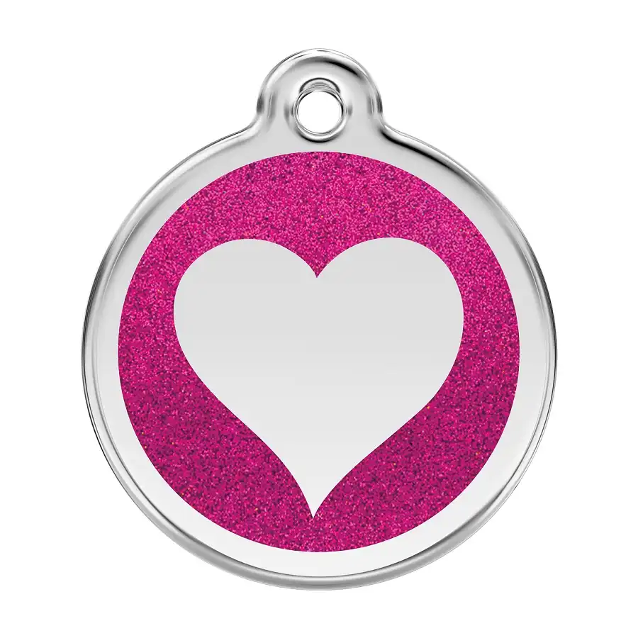 Placa identificativa Corazón Brillante Fucsia S - RedDingo - Comparador de precios