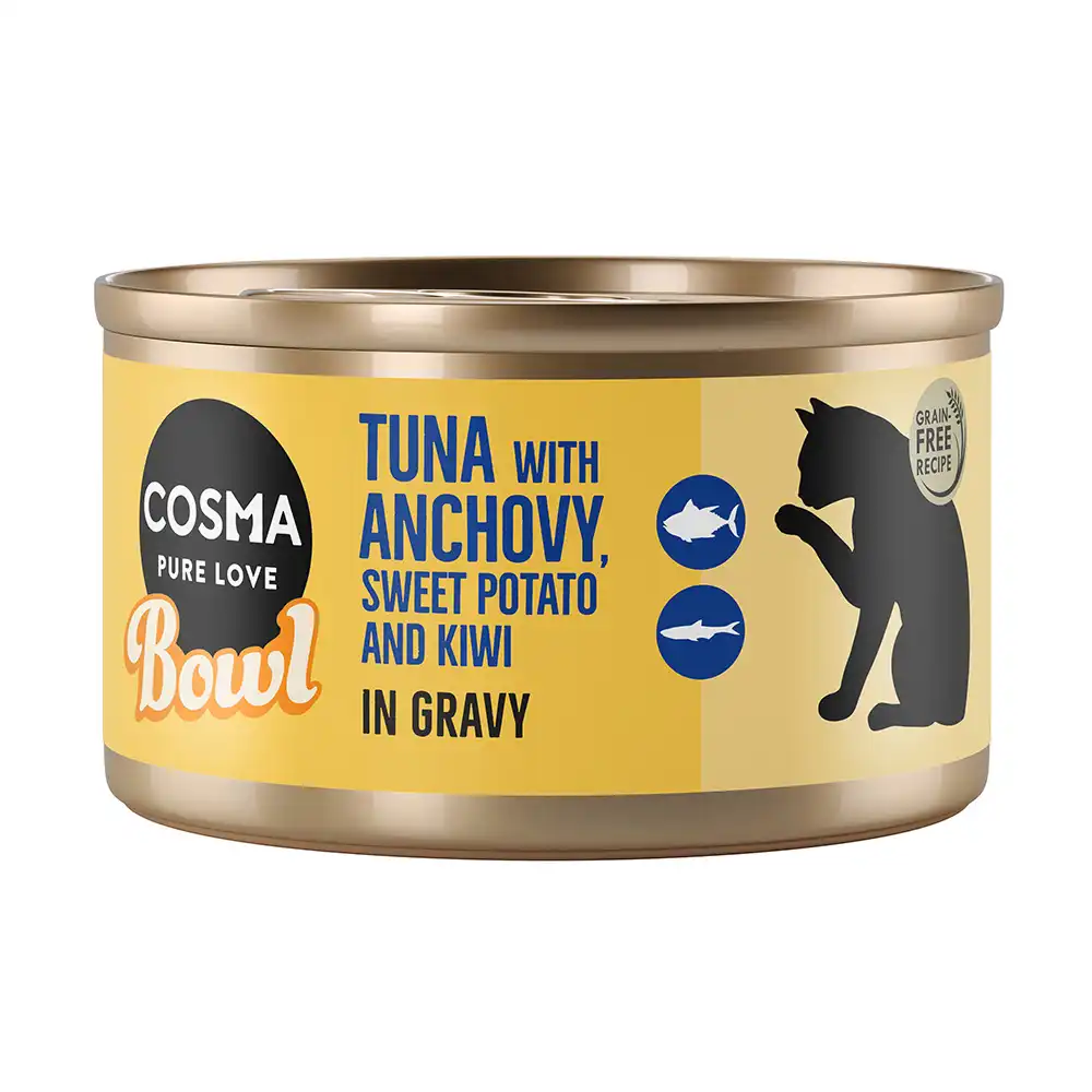 Cosma Bowl 6 x 80 g comida húmeda para gatos - Atún con anchoas