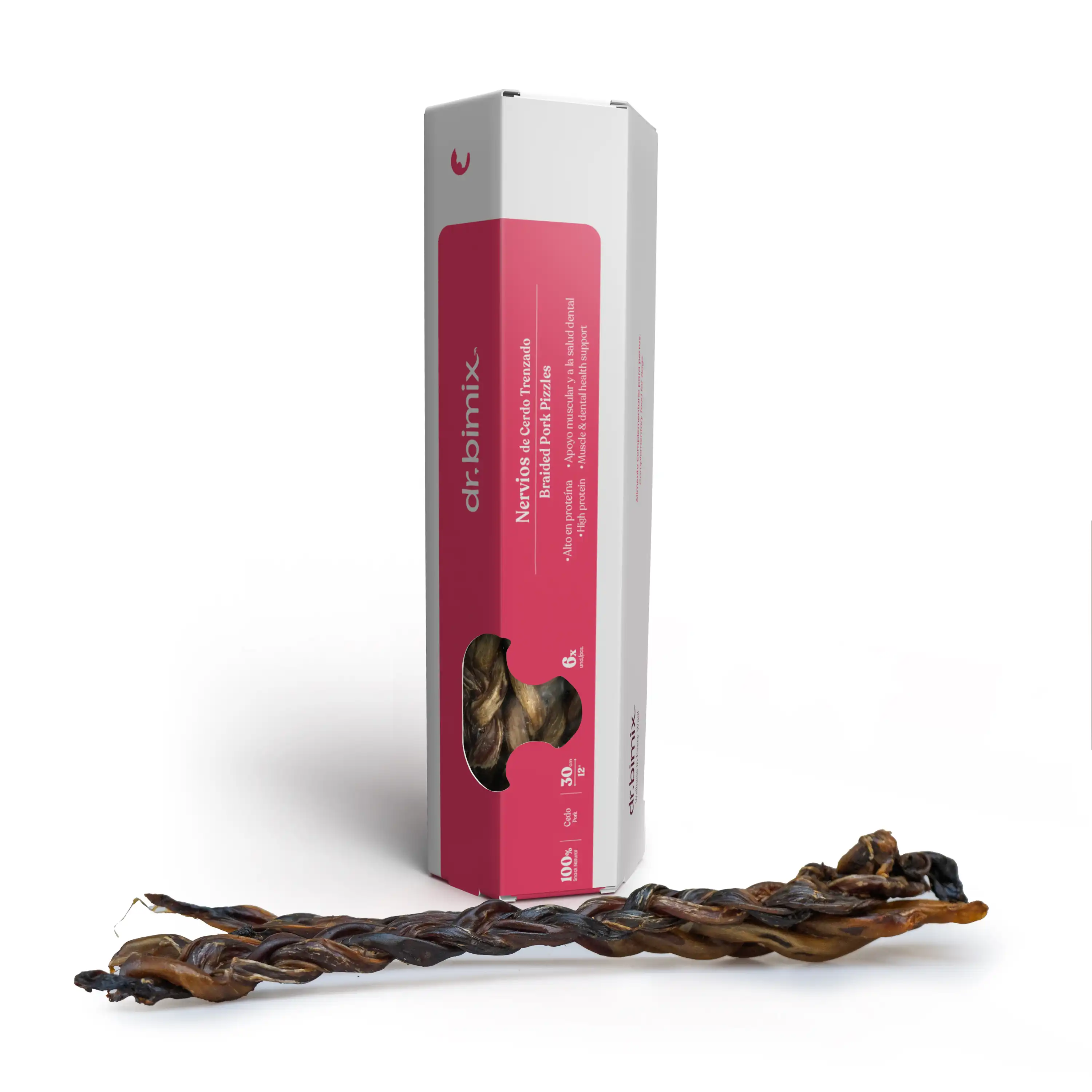 dr.bimix Nervio de Cerdo Trenzado para Perros | Masticación Natural y Entretenimiento Duradero - 240 g - dr.bimix - Comparador de precios