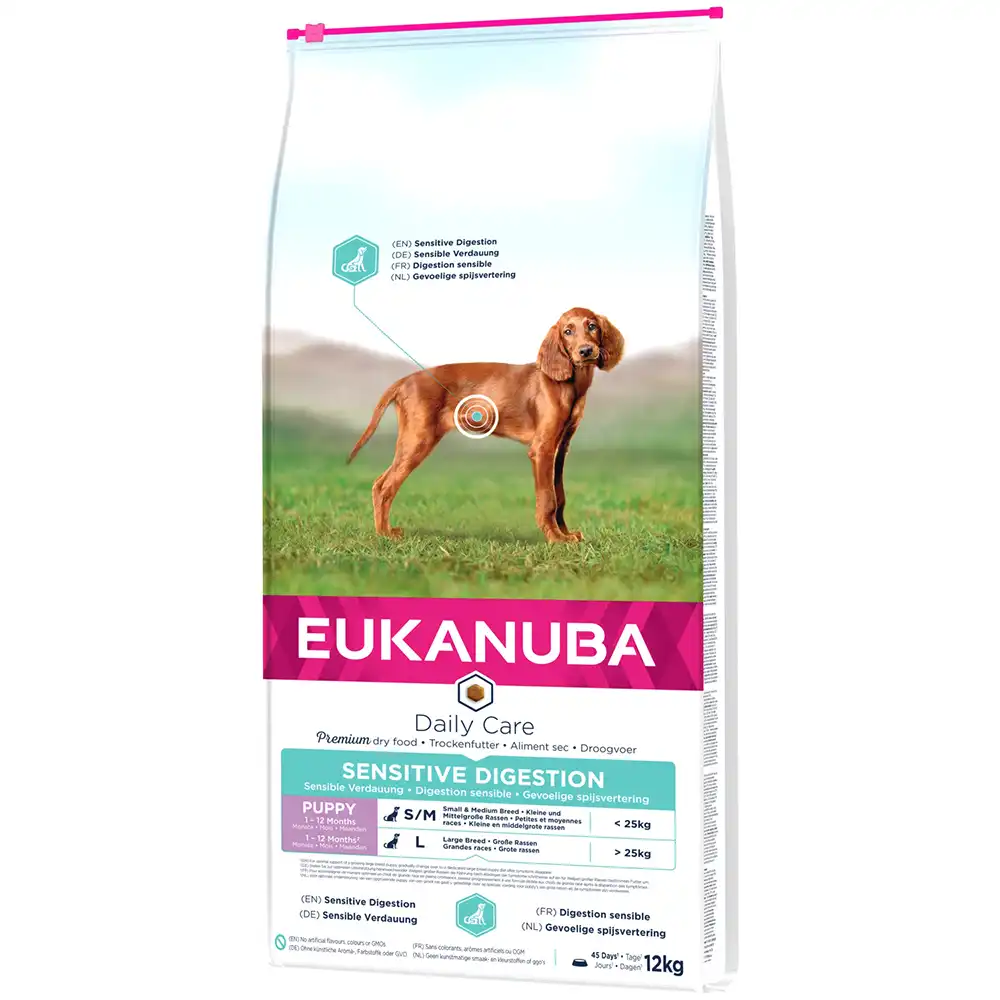 Eukanuba Daily Care Puppy Sensitive Digestion con pollo y pavo - 12 kg