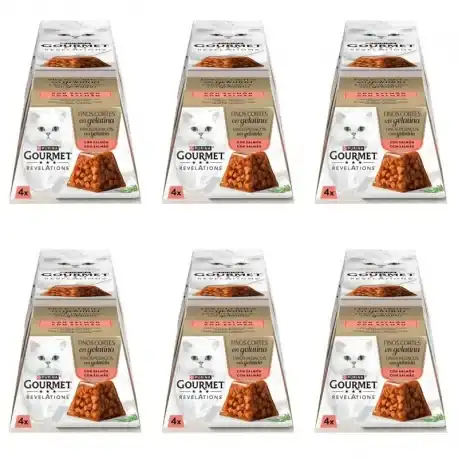 Gourmet Revelations Finos Cortes Comida Húmeda para Gatos con Salmón en Gelatina, 24 x 57 gr - Gourmet - Comparador de precios