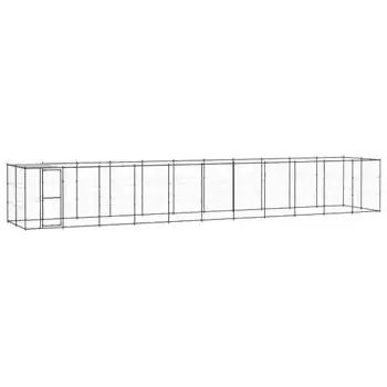 Perrera De Exterior | Jaula Para Perro | Parque Para Mascotas De Acero Con Techo 26,62 M² Cfw783928