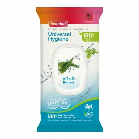 Beaphar Universal Hygiene Toallitas Húmedas para Perros y Gatos, 30 - beaphar - Comparador de precios