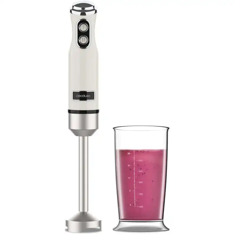 Cecotec Power RetroBeige 1200MAX Batidora de Mano Retro 4 Cuchillas 0.5L 1200W Beige