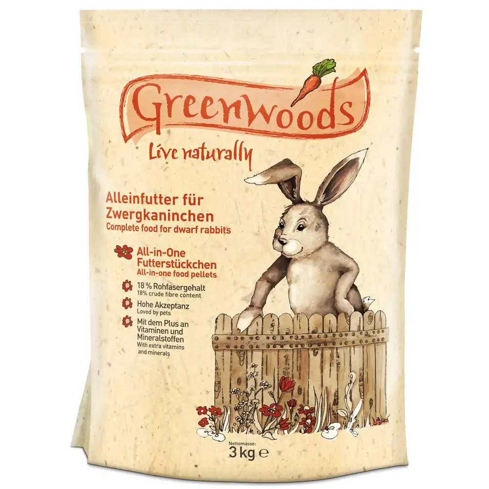Comida para conejos enanos Greenwoods - 3 kg