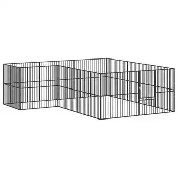 Corralito Para Perros Con 12 Paneles Acero Galvanizado Negro Vidaxl - VIDAXL - Comparador de precios