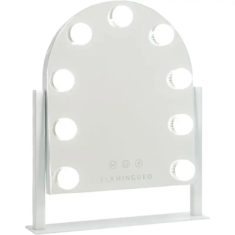 Flamingueo Espejo Maquillaje Con Luz 9 Led 3 Modos De Luz Control Táctil