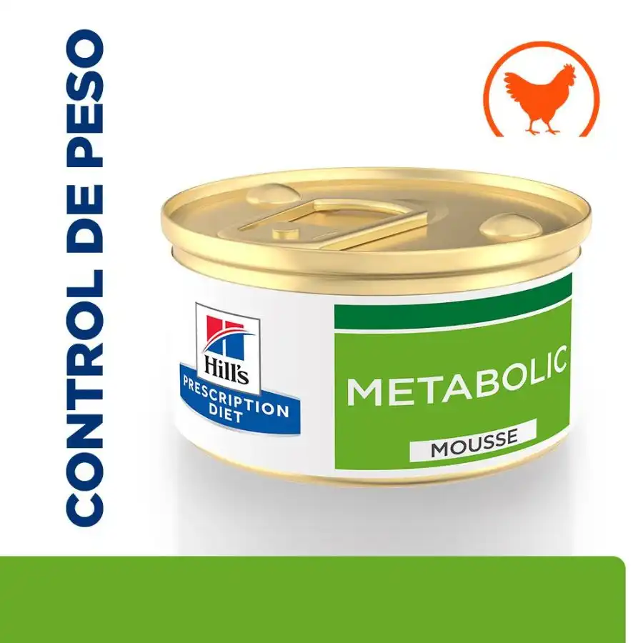Hill's Prescription Diet Metabolic Mousse de Pollo lata para gatos 85 g - Hills - Comparador de precios