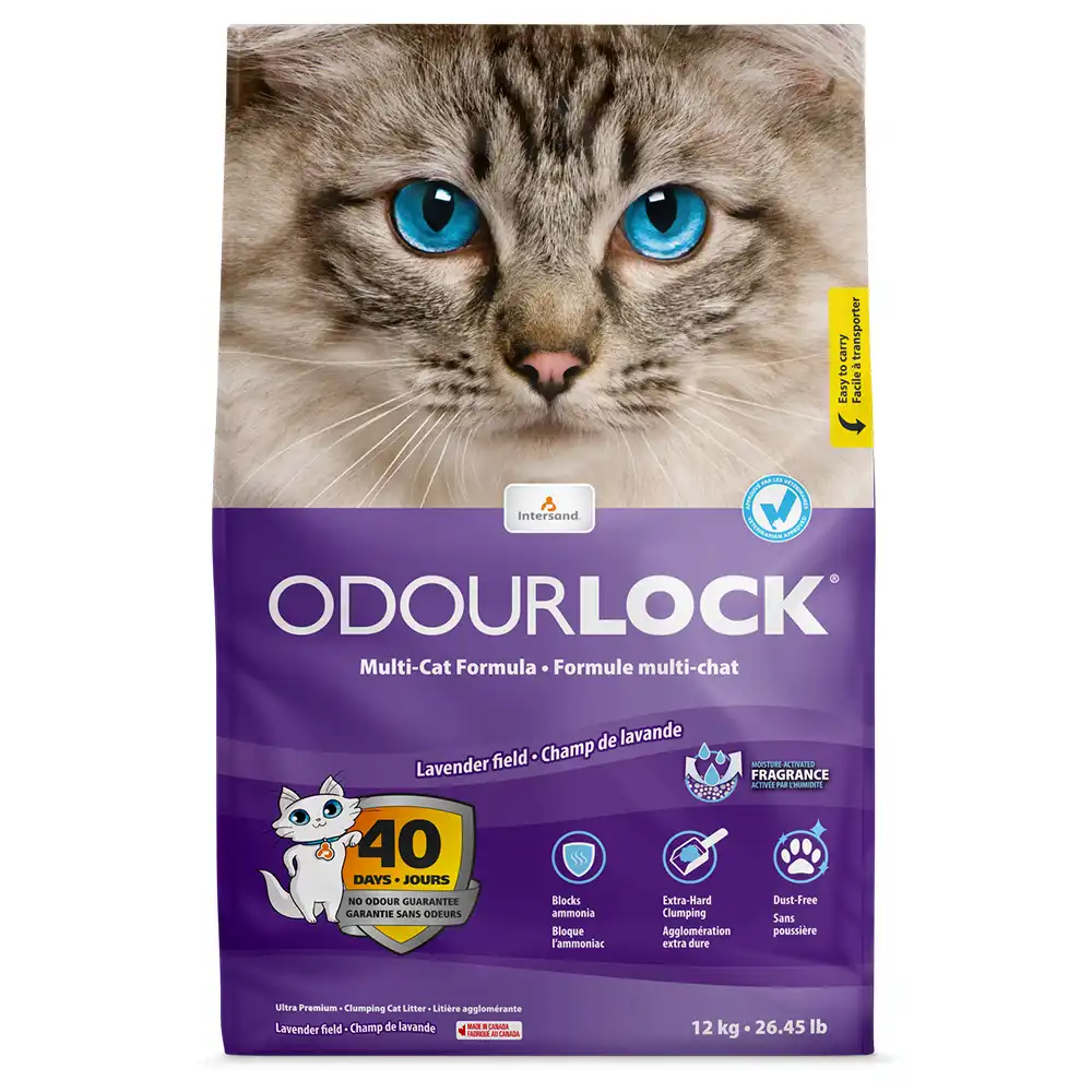 ODOURLOCK Lavanda arena aglomerante para gatos - 12 kg