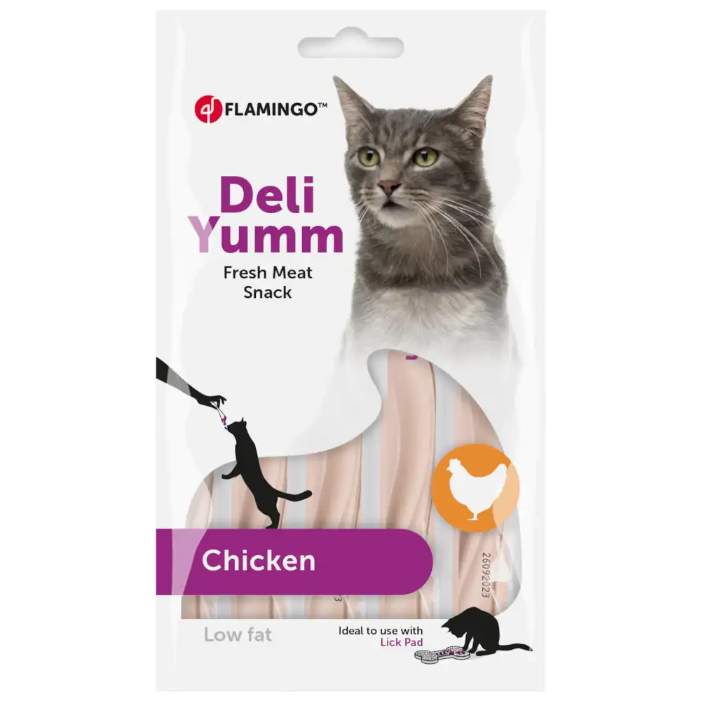 Pasta Flamingo Deli Yumm para gatos - con pollo (5 x 14 g) - Flamingo - Comparador de precios
