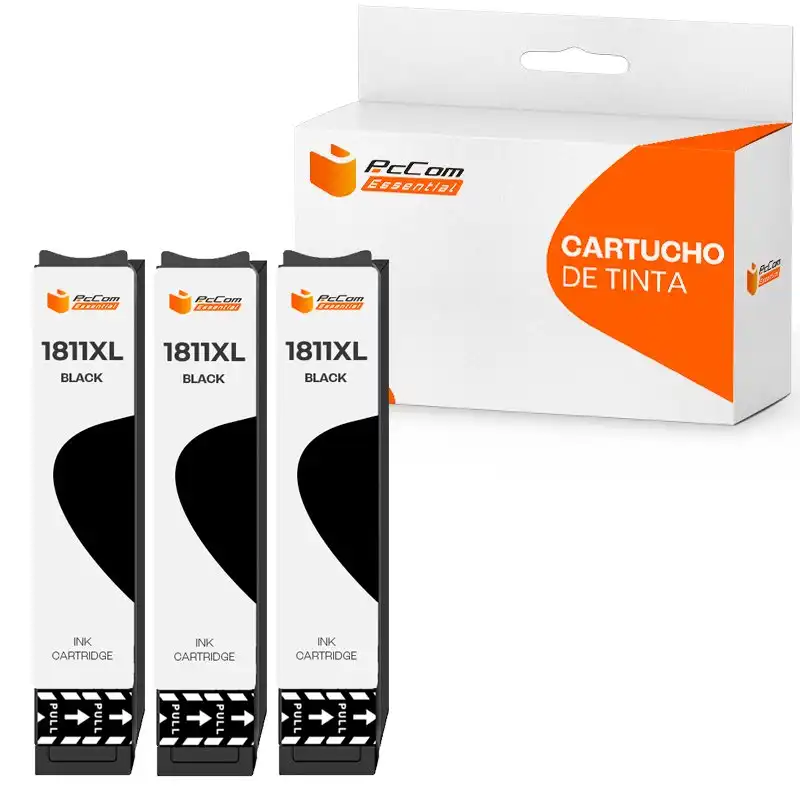 Pccom Essential Cartucho Tinta Compatible Epson T1811/T1801/18XL Negro Pack 3