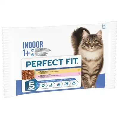 Perfect Fit Indoor 1+ - Pollo y salmón (4 x 85 g) - Perfect Fit - Comparador de precios