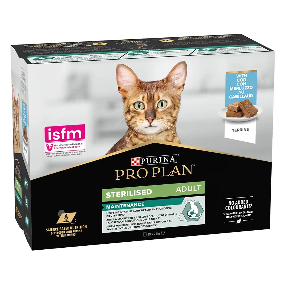 PURINA PRO PLAN Sterilised Adult Maintenance 10 x 85 g en sobres - Bacalao