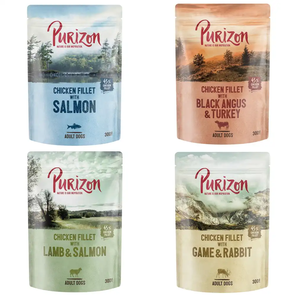 Purizon Adult 6 x 300 g sin cereales en bolsitas para perros - Pack mixto (4 variedades) - Purizon - Comparador de precios