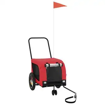 Remolque De Bicicleta Para Perros Hierro Tela Oxford Rojo Negro Vidaxl - VIDAXL - Comparador de precios
